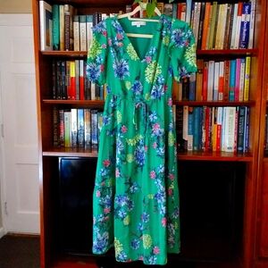 Loft Dress Kelly Green Floral XS